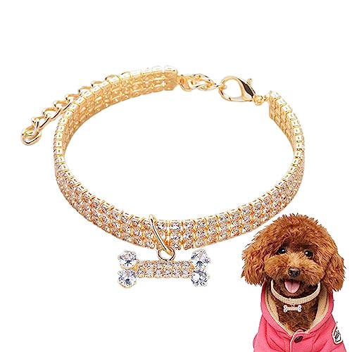 Hundehalsband aus Strass – Set mit Halsband aus Strass für kleine Hunde und Katzen – Katzenhalsband aus Strass, schöner Schmuck für Haustiere von Jomewory