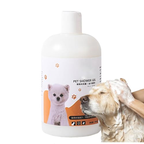 Jomewory Haustiershampoo für Hunde, Hundeshampoo,Haustier-Duschgel 500 ml Katzenshampoo - Sicheres Haustier-Duschgel, sanftes natürliches Haustier-Shampoo, Badeflüssigkeit für Katzen, stinkende Hunde, von Jomewory