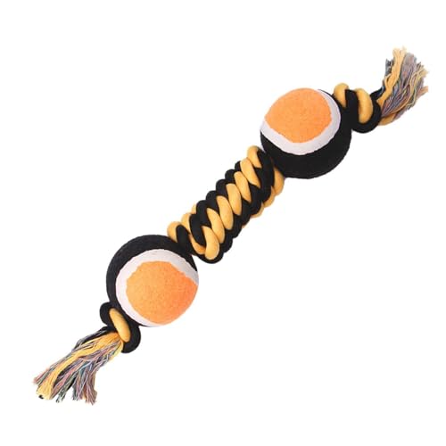 Jomewory Hunde -Zahnenspielzeug, Hundeseilspielzeug,Doppel -Tennisball -Design Welpe Kauspielzeug - Hochleistungs -Baumwollseil, tragbare Haustierzubehör für Halloween -Partys von Jomewory