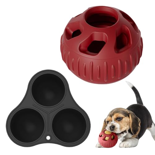 Jomewory Hundefutter-Slow-Feeder-Ball, Hunde-Puzzle-Ball-Futterspender - 2X interaktives Hundeballspielzeug,Hundepuzzle-Leckerli-Spenderball, sicherer Puzzle-Futterball, interaktives von Jomewory