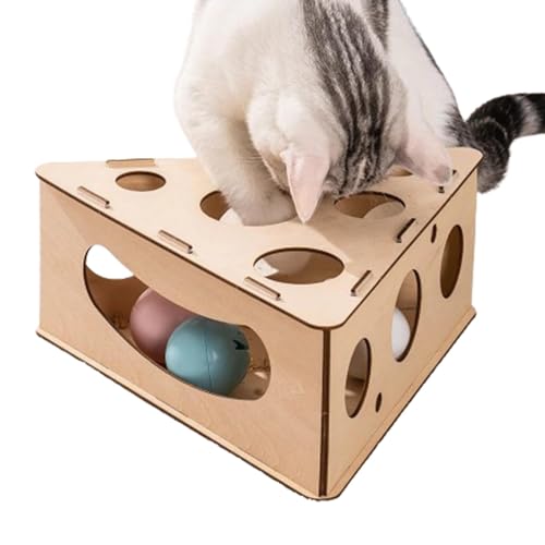 Jomewory Katzen-Puzzle-Box, Indoor-Katzenspielzeug aus – interaktives Leckerlabyrinth, Katzen-Puzzle-Futterspender, Leckerli-Box für Indoor-Katzen, Anreicherung von Futterspender-Spielzeug von Jomewory