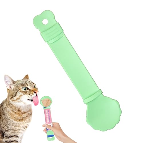 Jomewory Katzenfutterlöffel, Katzenstreifen-Quetschlöffel | Haustierlöffel Wet Treat Squeeze Treat Spoon | Fütternder Tiernahrungslöffel, Nassleckerli-Squeeze-Leckereilöffel, multifunktionale von Jomewory