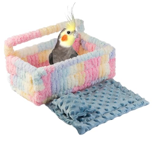 Jomewory Vogelnest Bett, Mehrzweck-Papageiennest, bequemes weiches Papageiennest, warmes Nestbett mit Kissen & Kissen zum Schlafen, Spielen von Jomewory