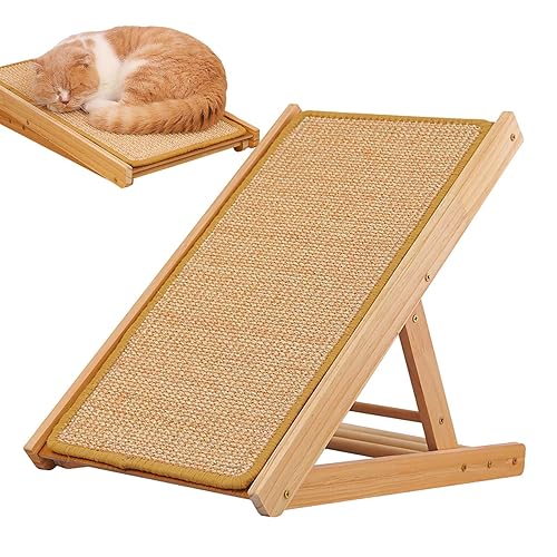 Katzenkratzer für Indoor-Katzen - Kratzunterlage Papprampe mit Natursisal, Katzenkratzmatte mit Natursisal, Mehrere Winkel Katzenkratzpad, Katzenkratzbrett für Kätzchen von Jomewory