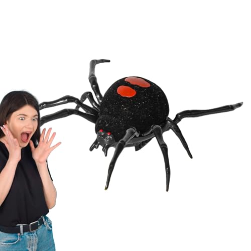 Simulation Black Spider, schwarze Spinne für Streich | Streich gefälschter schwarzer Spinnensimulation Spielzeug - Backyard Klassenzimmer Gag Witz Figur Innen im Freien Szenen -Requisiten für von Jomewory