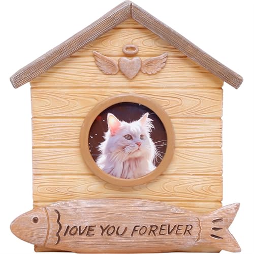 Jonesangle Resin Pet Urn, Commemorative Jar Jar, Pet Supplies, Souvenirs with Picture Frame for Dogs or Cats(Cat) von Jonesangle