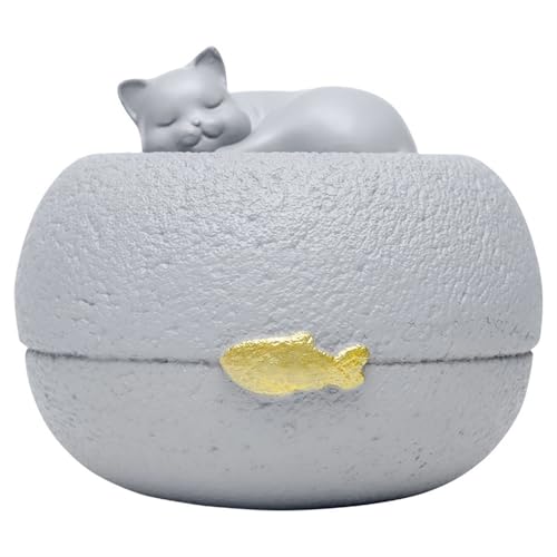 Resin Pet Urn, Small Animal Commemorative Coffin, Pet Commemorative Jar, Commemorative Jar Suit for Cat or Dog(Cat) von Jonesangle