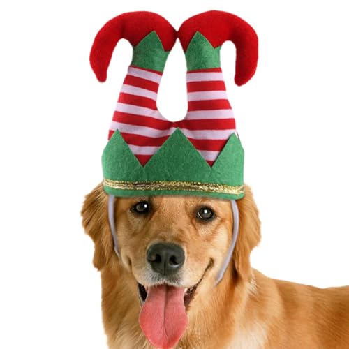 Haustier-Jester-Mütze, Hunde- -Mütze | Plüsch-Katze- -Party-Kostüm-Hut, elastisch, verstellbar - Haustier-Weihnachtsclown-Kopfbedeckung, Haustier-Kostüm-Outfit, Karneval-Party für Hunde/Katzen von Jongyumo