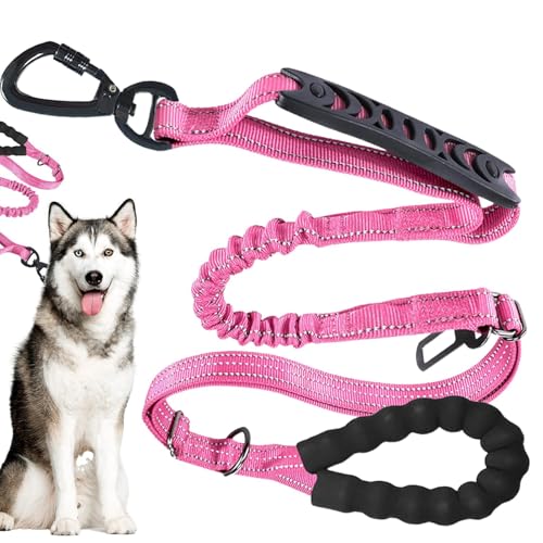 Hundeleine für Große und Mittelgroße, Verstellbare Hundeleine mit Weich Gepolsterter Griff, Langlebige Dämpfung Starke Hundeleine Beißfeste Trainingsleine Hundeleine für Große und Mittelgroße, Verstellbare Hundeleine mit Weich Gepolsterter Griff, Langlebige Dämpfung Starke Hundeleine Beißfeste Trainingsleine von Jongyumo