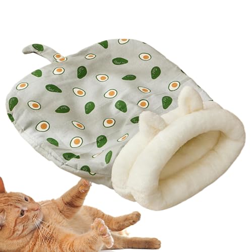 Jongyumo Katzen Schlafsack, Selbstwärmtes Katzenbett, Flauschig weiches Plüsch Warmes Haustierhöhlenbett, Waschbares 360° halbgeschlossener Schlafsack für Hundewelpen und Kätzchen unter 8 kg/17,6 lbs von Jongyumo