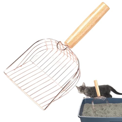 Jongyumo Katzenstreubox Scooper, Cat Box Scooper - Nicht-Stick breite Lamellen Sifter,Metal Cat Pooper Scoop Mesh Scooper Schaufel mit Haken für kleine mittelgroße große Katzentoilette von Jongyumo