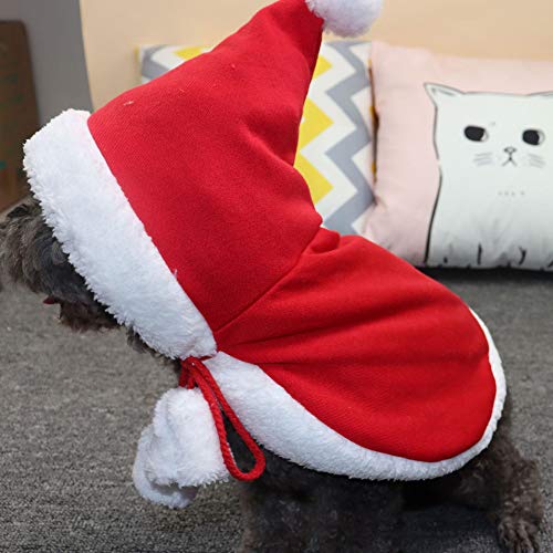 Hunde-Weihnachtsoutfit, Roter Hut, Festival-Schal, Kostümzubehör, Katzenkostüme Nur für Katzen, Weihnachts-Hundekleidung, Haustier-Weihnachtskleidung, Umhang für Welpen, von Jonlaki