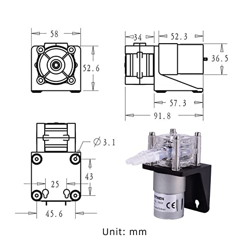 Jonlaki Peristaltische Pumpe, Dosierpumpe mit Einstellbarer Flussrichtungsfunktion, 500 Ml/min Vakuumpumpe für Chemische Experimente Im Labor (L-Stil 24V) von Jonlaki