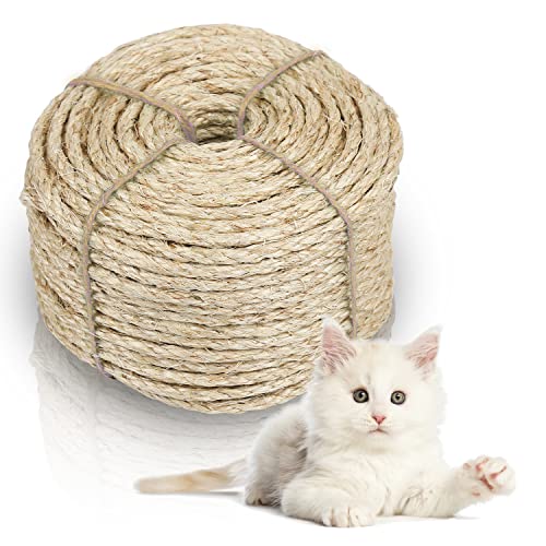 Jopassy 30m sisalseil für kratzbaum 8mm Sisalseil für Katzen Hanfseil Kratzbaum Seil für Katzen Cats Katze Natur Sisal Seil von Jopassy