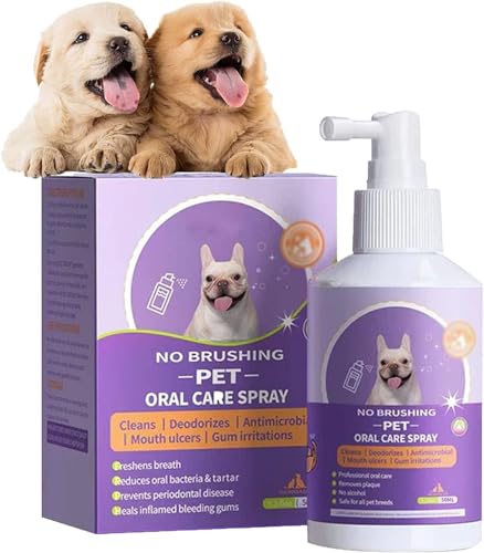 Jopiwei Sofenthiss Zahnreinigungsspray für Hunde und Katzen, 2024 Neues Pet Clean Teeth Spray, Pet Breath Freshener Spray Care Cleaner, No Brushing Pet Oral Care Spray (1 Stück) von Jopiwei