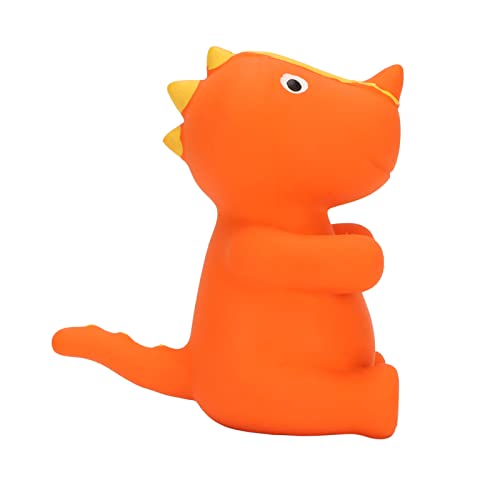 Jopwkuin Cartoon-Dinosaurier-Quietschspielzeug für Hunde, Schmackhaftes Molar-Latex-Quietschtier für Hunde, Leicht zu Reinigen, Interaktiv für Haustiere (Orangefarbener Ceratopsianer) von Jopwkuin