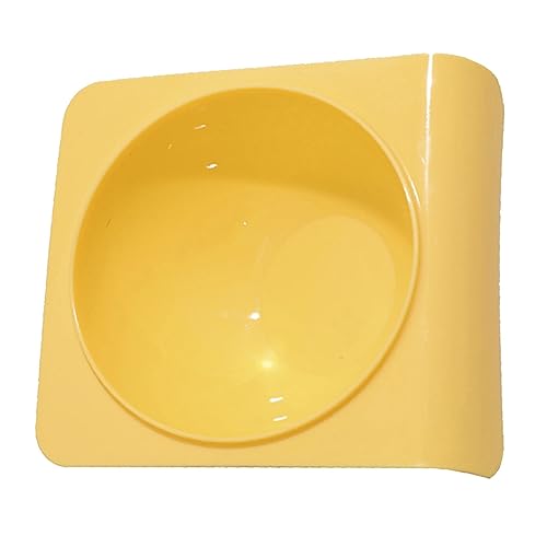 Katzennapf, Lebensmittelecht, Anlehnbarer Napf aus Kunststoff, Schlichter Stil, Shop-Toilette (Gelb) von Jopwkuin