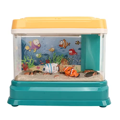 Mini-Aquarium-Spielzeug-Sets, Wasserzirkulationssystem, Aquarium, Angelspielzeug, USB-Aufladung, 3-in-1 mit Beleuchtung für Zuhause von Jopwkuin