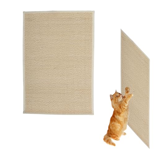 Jortmrd Kratzmatte Katze Sofa Katzenkratzmatte Sisal Teppich Katzen Kratzteppich Sisalmatte für Sessel Couch Möbel Tür Wand Kratzschutz 60 × 40 cm von Jortmrd