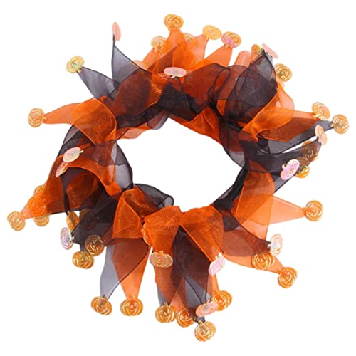 Halloween Katzenkragen elastische Haustierkragen Verstellbares Hund Band Fancy Hundekürbiskragen Kleid Tierkragen Hunde Halloween Kostüm für Haustierkatzen Kaninchen Tiere von Jorzer