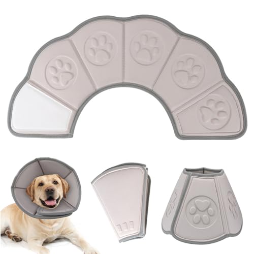 Hundekegelkragen Verstellbare bequeme Eva-Hundekegel nach der Operation weicher elisabethanischer Kragen für Hundenhalle mit Fastenband und Massagestelle für kleine mittelgroße Hund 34-40 cm Haustie von Jorzer