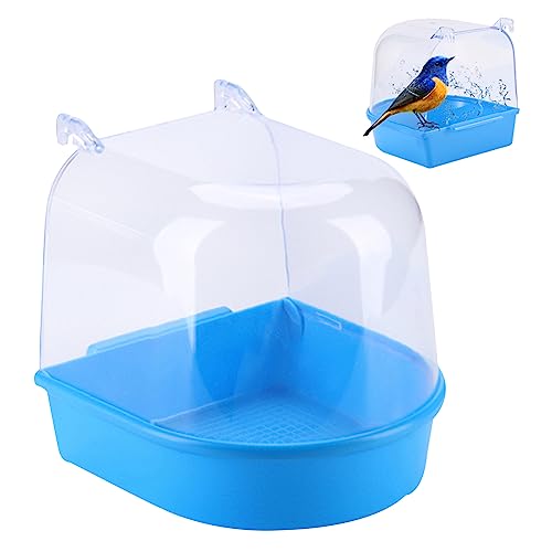 Jorzer Hanging Vogelbad Vogelbad für Käfig Vogelbäder Accessory Vogelbad Badewanne mit Haken 5.12X5.12X5.31 Zoll AntiRutschhängePapageibad für kleine Vögel Cockatiel Brudel von Jorzer