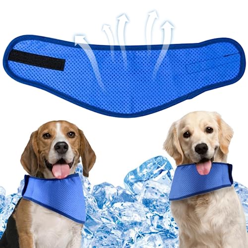 Jorzer Hundekühlung Bandana Hals Girth PVA Sofortiger Kühlschal für Hunde Atmungsaktives Haustier-Eishalsband mit verstellbarem Befestigungsband Summer Pet Supply (L) 12,20-16,54 Zoll von Jorzer