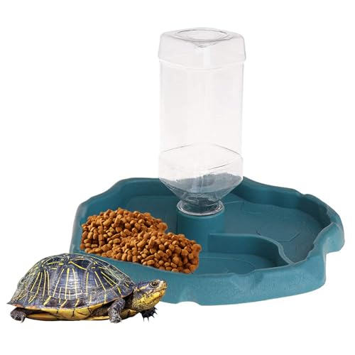 Schildkröte Wasserschale 2 in 1 Schildkröte Wasserschale Reptilien Wasserschale Reptile abnehmbare automatische Schildkröten -Lebensmittelschalen -Spender -Turtle -Accessoires für Reptilien Haustier von Jorzer