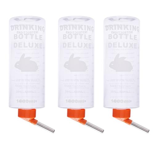 Joselin 1000ml Trinkbrunnen für Kleintiere Automatisches Trinkwasser Hängende Wasserflasche Geeignet für Meerschweinchenfütterung Orange von Joselin