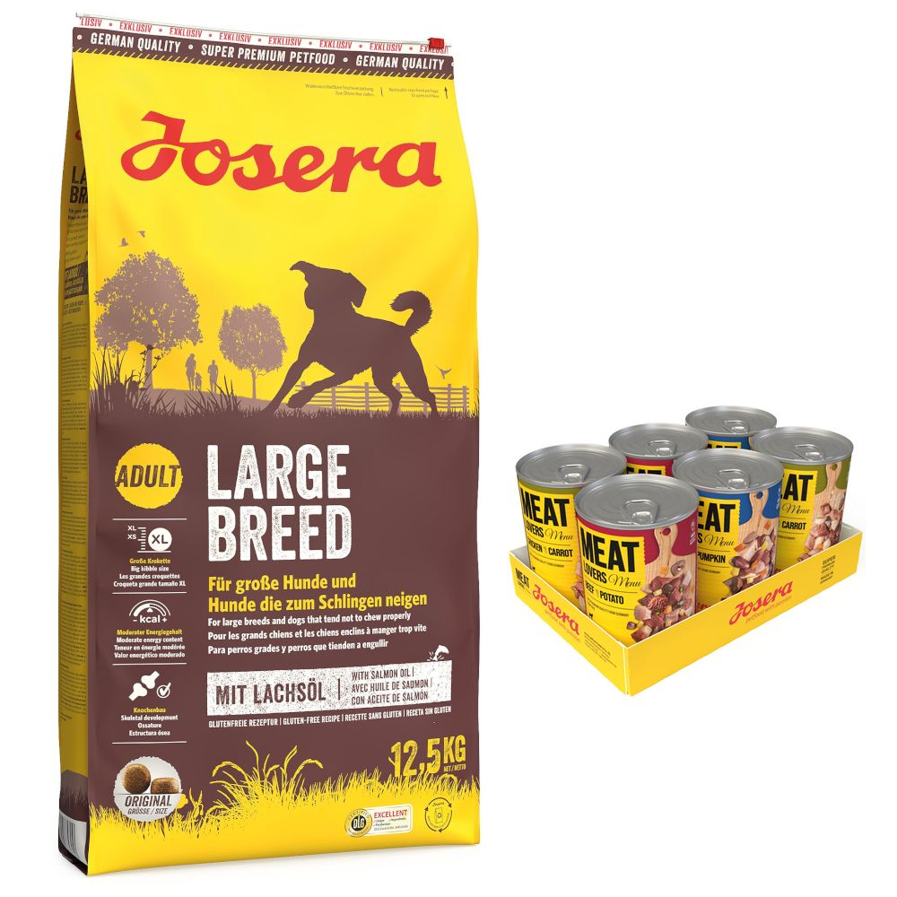 12,5 kg Josera Trockenfutter + 6 x 400 g Meatlovers Menü Nassfutter-Mix gratis! - Adult Large Breed 12,5 kg Josera Trockenfutter + 6 x 400 g Meatlovers Menü Nassfutter-Mix gratis! - Adult Large Breed von Josera