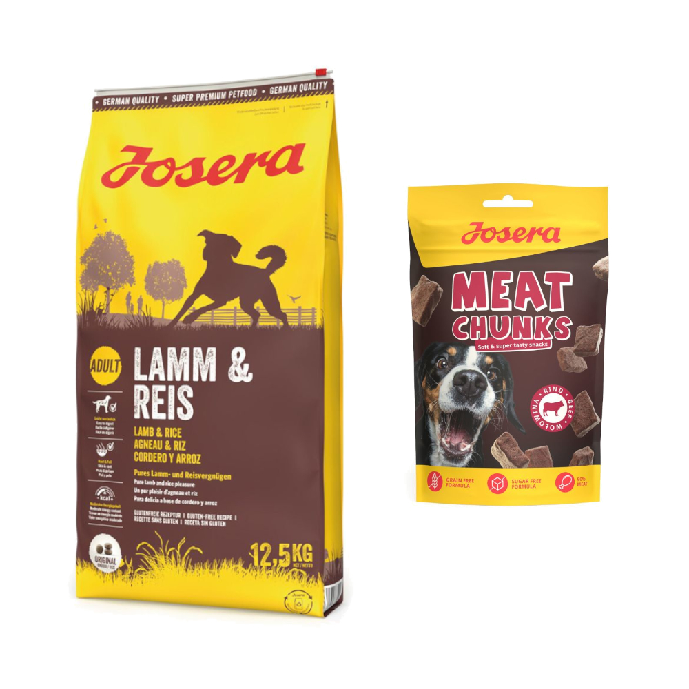 12,5 kg Josera Trockenfutter + 70 g Meat Chunks Snack mit Rind gratis! - Lamm & Reis von Josera