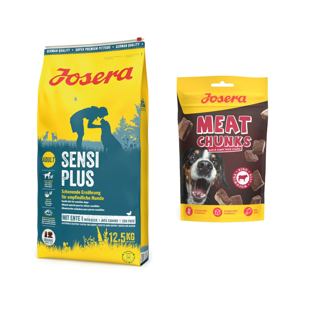 12,5 kg Josera Trockenfutter + 70 g Meat Chunks Snack mit Rind gratis! - SensiPlus von Josera