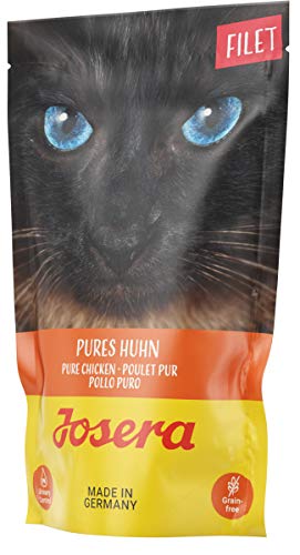 JOSERA Filet Pures Huhn (16 x 70 g) | Adult | Premium Nassfutter für ausgewachsene Katzen | Pures Huhn mit 40% Hühnerfilet | getreidefrei | Katzenfutter nass im Frischebeutel | 16er Pack von Josera