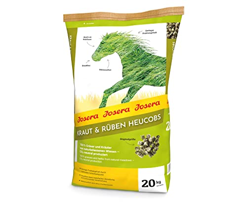 JOSERA Kraut & Rüben Heucobs (1 x 20 kg) | Premium Pferdefutter aus 100 % Gräsern und Kräutern| rohfaserreich und mit geringem Fruktangehalt | staub- und melassefrei | 1er Pack von Josera