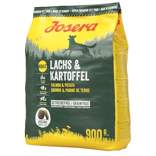 JOSERA Lachs & Kartoffel (5 x 900 g) | Adult | Premium Trockenfutter für ausgewachsene Hunde | Kartoffel & Lachs als einzige tierische Proteinquelle | getreidefrei | Hundefutter| 5er Pack von Josera