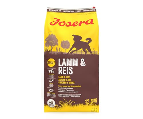 JOSERA Lamm & Reis (1 x 12,5 kg) | Adult | Premium Trockenfutter für ausgewachsene Hunde | Reis & Lamm als einzige tierische Proteinquelle | besonders gut verträglich | weizenfrei | 1er Pack von Josera