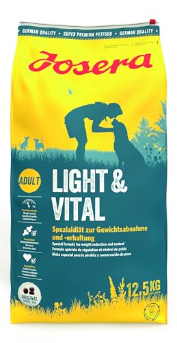 JOSERA Light & Vital (1 x 12,5 kg) | Adult | Premium Trockenfutter für ausgewachsene Hunde | Geflügel & Erbse | wenig Fett und viel Protein zur Gewichtskontrolle | weizenfrei | Hundefutter | 1er Pack von Josera