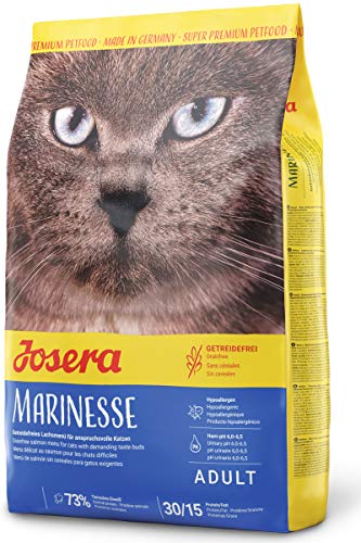 JOSERA Marinesse (1 x 400 g) | Adult | Premium Trockenfutter für ausgewachsene allergische Katzen | Lachs, Kartoffel & Erbse als ausgesuchte Proteinquellen | getreidefrei | Katzenfutter | 1er Pack von Josera