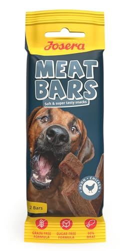 JOSERA Meat Bars Chicken (1 x 40 g) | Adult | Premium Snackwurst für Hunde mit leckerem Hühnerfleisch | 90% Fleischanteil | zuckerfrei & getreidefrei | schonend getrocknetes Leckerli | 1er Pack von Josera