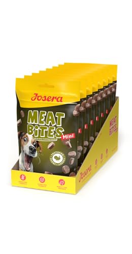 JOSERA Meat Bites Mini Turkey (8 x 70 g) | Super Premium Trainingssnack mit leckerem Truthahn | 90% Fleischanteil | Zucker - und getreidefrei | kalorienarme Rezeptur | weiche Konsistenz | 8er Pack von Josera