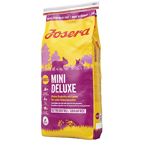 JOSERA MiniDeluxe (1 x 15 kg) | Adult Mini | Premium Trockenfutter für ausgewachsene Hunde Kleiner Rassen | Lamm & Süßkartoffel | Kleine Kroketten | extraverträglich | weizenfrei | Hundefutter von Josera