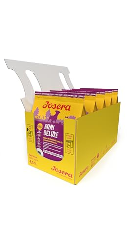 JOSERA MiniDeluxe (5 x 900 g) | Adult Mini | Premium Trockenfutter für ausgewachsene Hunde Kleiner Rassen | Lamm & Süßkartoffel | Kleine Kroketten | extraverträglich | weizenfrei | Hundefutter von Josera