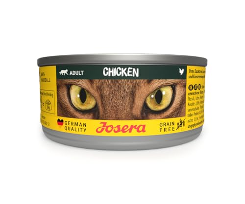 JOSERA Nassfutter Chicken (12 x 85 g) | Adult | Premium Katzenfutter nass für ausgewachsene Katzen | Huhn | mit Lachsöl | getreidefrei | gegen Harnsteinbildung & Haarballen | Alleinfutter | 12er Pack von Josera