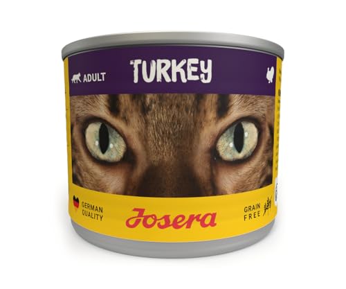 JOSERA Nassfutter Turkey (6 x 200 g) | Adult | Premium Katzenfutter nass für ausgewachsene Katzen | Pute | mit Lachsöl | getreidefrei | gegen Harnsteinbildung & Haarballen | Alleinfutter | 6er Pack von Josera