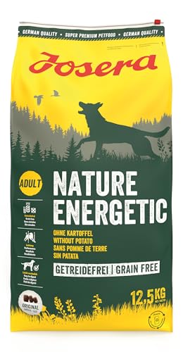 JOSERA Nature Energetic (1 x 12,5 kg) | Adult | Premium Trockenfutter für ausgewachsene & sportliche Hunde | Geflügel & Erbsen & Süßkartoffel - ohne Kartoffel | getreidefrei | Hundefutter| 1er Pack von Josera