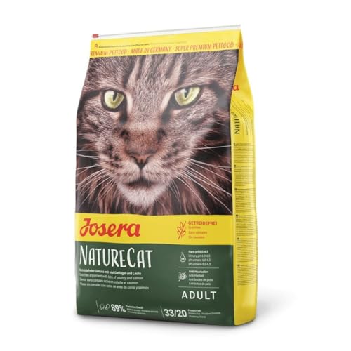 JOSERA NatureCat (1 x 10 kg) | Adult | Premium Trockenfutter für ausgewachsene Katzen | Lachs & Geflügel | erlesene Kräuter & gesunde Früchte | getreidefrei | Katzenfutter | 1er Pack von Josera