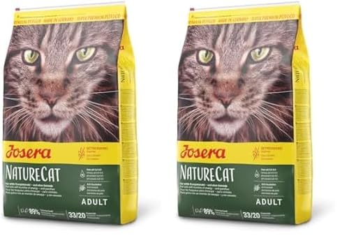 JOSERA NatureCat (1 x 2 kg) | Adult | Premium Trockenfutter für ausgewachsene Katzen | Lachs & Geflügel | erlesene Kräuter & gesunde Früchte | getreidefrei | Katzenfutter | 2er Pack von Josera