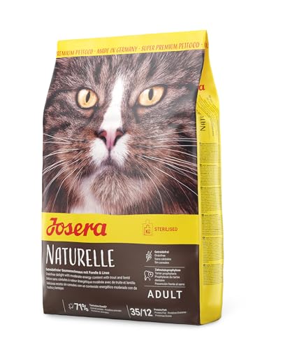 JOSERA Naturelle (1 x 2 kg) | Adult | Premium Trockenfutter für ausgewachsene sterilisierte Katzen | Geflügel & Forelle | mit moderatem Fettgehalt | getreidefrei | Katzenfutter | 1er Pack von Josera