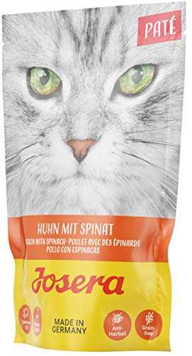 JOSERA Paté Huhn mit Spinat (16 x 85 g) | getreidefreies Katzenfutter mit Lachsöl | Super Premium Nassfutter für ausgewachsene Katzen | 16er Pack von Josera