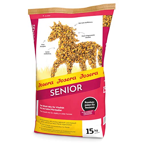JOSERA Senior (1 x 15 kg) | Pferdefutter - Müsli-Mix für Vitalität bis ins hohe Pferdealter | nährstoffreich & leicht verdaulich | Premium Pferdefutter für ältere & schwerfuttrige Pferde | 1er Pack von Josera